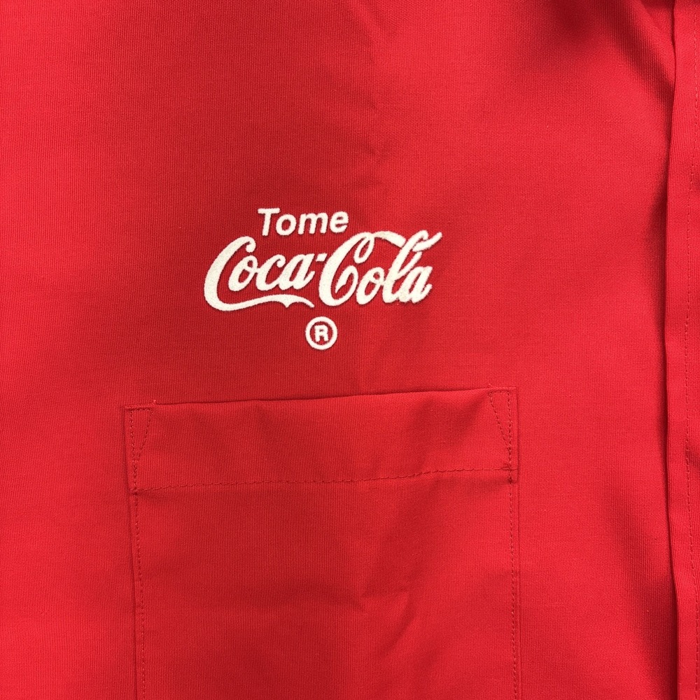 VINTAGE Red Riverside Authentic Coca Cola Shirt Mens 2XL Red Short Sleeves USA - Picture 3 of 9